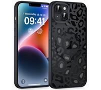 Coiwxmoi Magnétique Coque pour iPhone 13 Mini 5,4",Aesthetic Motif Léopard Étui Compatible avec MagSafe, Translucide Mat Filles Case Mince Silicone TPU+PC Rigide Antichoc Protection Housse, Noir 01
