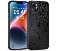 Coiwxmoi Magnétique Coque pour iPhone 13 Mini 5,4", Aesthetic Motif Léopard Étui Compatible avec MagSafe, Translucide Mat Case Mince Silicone TPU + PC Rigide Antichoc Protection Housse, Noir 02