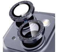Coiwxmoi Protecteur d'Objectif de Caméra pour iPhone 13/13 Mini,Dureté 9H Verre Trempé Protection,Glitter Camera Arrière Protecteur Film,HD Anti-Rayures Pailleté Appareil Photo Lens Protector,Noir