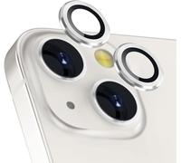 Coiwxmoi Protecteur d'Objectif de Caméra pour iPhone 13/13 Mini Protection Camera,Verre Trempé 9H,HD Transparente Anti-Rayures,3D en Aluminium Protege Appareil Individuel Arriere Protector,Argent