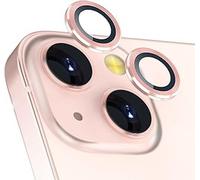 Coiwxmoi Protecteur d'Objectif de Caméra pour iPhone 13/13 Mini Protection Camera,Verre Trempé 9H,HD Transparente Anti-Rayures,3D en Aluminium Protege Appareil Photo Individuel Arriere Protector,Rose