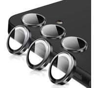 Coiwxmoi Protecteur d'Objectif de Caméra pour Samsung Galaxy A55/A35 5G Protection Camera,Verre Trempé 9H,HD Transparente Anti-Rayures,3D en Aluminium Protege Appareil Photo Arriere Protector,Noir
