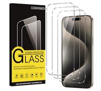 Coiwxmoi Verre Trempé [3 Pièces] Pour iPhone 15 Pro max, Dureté 9H Film Protection écran, Ultra Résistant Vitre Protecteur, Clarté HD, sans Bulles, Anti-Rayures