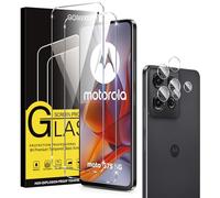 Coiwxmoi Verre Trempé pour Motorola Moto G75 5G 2 Pièces,Film de Vitre Protection écran avec Caméra Arrière Protecteur Dureté 9H Anti Rayures Sans Bulless Ultra Transparent HD Haute Sensibilité