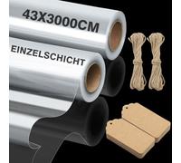 COKACA Rouleau Papier Cadeau Transparent, 43*3000 cm/86*3000 cm, Cristallin & Résistant à la Déchirure, Idéal pour les Paniers Cadeaux, Fleurs, Aliments & Emballages DIY (transparent, 43*3000-2er)