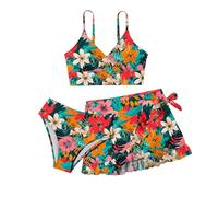 Cokbyavla Ensemble bikini tankini à séchage rapide pour filles de 13 à 14 ans, maillot de bain deux pièces pour enfants, maillot de bain d'été pour tout-petits, G, 25 Multicolore, 14-15 ans