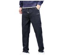 Cokbyavla Pantalon de plein air, pantalon cargo à revers pour homme, pantalon cargo pour femme, pantalon de travail pour homme, sarouel Dewalt, taille élastique, pantalon de surplus militaire, Noir ,