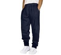 Cokbyavla Pantalon de Travail Cargo pour Homme - Taille Élastique, Coupe Ajustée, Ample - Bleu Marine, M