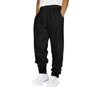 Cokbyavla Pantalon de travail pour homme, pantalon cargo ample à taille élastique, coupe ajustée, Noir , XL