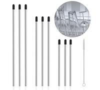 CoKeeSun 12 Pièces Lave-Vaisselle Porte-Bouteilles Support 27cm+23cm+15cm en Acier Inoxydable avec Capuchon en Silicone et 1 Brosse de Nettoyage, pour Tous Les Paniers à Vaisselle Courants