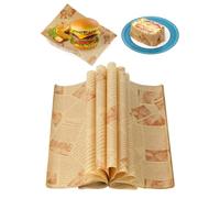 CoKeeSun 120 Feuilles Papier Emballage Alimentaire, 32 x 22cm Papier Journal Alimentaire, Antiadhésif Papier D'Emballage Frites, Deli Papier Feuilles Frites pour Sandwich, Frites, Hamburger