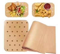 CoKeeSun 200 Feuilles Papier Cuisson Air Fryer, Deux Tailles Antiadhésif Papier Sulfurisé, Perforé Papier Pour Air Fryer Résistant à la Chaleur Reutilisable Pour Friteuse à Air（23×33cm)（14×20.5cm）