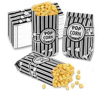 CoKeeSun 300 Pièces Sachet Pop Corn,Petites Sac Popcorn en Papier Rouge Blanche Rayé,Classique Rétro Snacks Container pour Les Fêtes, Anniversaires, Soirées Cinéma Carnival, Noir & Blanche(21×9×6cm)