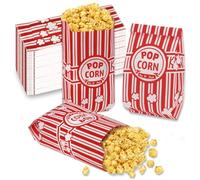 CoKeeSun 300 Pièces Sachet Pop Corn,Petites Sac Popcorn en Papier Rouge Blanche Rayé,Classique Rétro Snacks Container pour Les Fêtes, Anniversaires, Soirées Cinéma Carnival, Rouge & Blanche(21×9×6cm)
