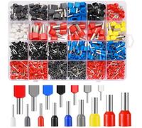 CoKeeSun 900 Pièces Embouts de Cablage, 0.5-16mm² Cosses et Kits, Embouts de Câble Isolés Double, Cosse à Sertir Viroles Connecteur pour Connexion de Fils, Pince Électricien