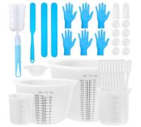 CoKeSun Mesurer en Silicone avec Gradué,Verres Doseur Silicone,Rührstäbchen, Silikonspatel, Pennelli, Tazze Dosatrici, Pipette, Guanti, pour Moules Coulée Résine Époxy, 1000&600&250&100ml