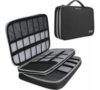 Cokia 11.6 Inch Laptop Accessories Organizer Large Capacity Travel Electronic Accessories Organizer Black