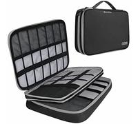 Cokia Organiseur de voyage pour accessoires électroniques de grande capacité, sac de rangement étanche pour ordinateur portable, tablette, téléphone portable, disques durs, alimentation 11,6" Noir