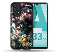 Cokitec Coque pour Samsung Galaxy A33 5G Manga Demon Slayer Groupe Multicolore
