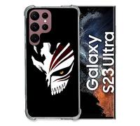 Cokitec Coque Renfocée en Verre Trempé pour Samsung Galaxy S23 Ultra Manga Bleach Masque