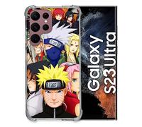 Cokitec Coque Renfocée en Verre Trempé pour Samsung Galaxy S23 Ultra Manga Naruto Team