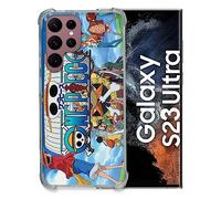 Cokitec Coque Renfocée en Verre Trempé pour Samsung Galaxy S23 Ultra Manga One Piece Sunny