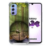Cokitec Coque Renforcée en Verre Trempé pour Samsung Galaxy A34 5G Chasse Sanglier Viseur