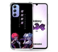 Cokitec Coque Renforcée en Verre Trempé pour Samsung Galaxy A34 5G Manga Assassination Classroom Duo