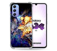 Cokitec Coque Renforcée en Verre Trempé pour Samsung Galaxy A34 5G Manga Naruto VS