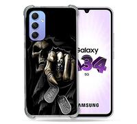 Cokitec Coque Renforcée en Verre Trempé pour Samsung Galaxy A34 5G Tete de Mort Your Next