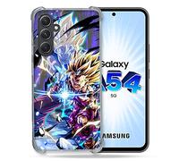 Cokitec Coque Renforcée en Verre Trempé pour Samsung Galaxy A54 5G Manga Dragon Ball Sangohan Duo