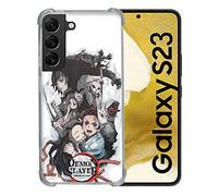 Cokitec Coque Renforcée en Verre Trempé pour Samsung Galaxy S23 Manga Demon Slayer Blanc