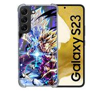 Cokitec Coque Renforcée en Verre Trempé pour Samsung Galaxy S23 Manga Dragon Ball Sangohan Duo