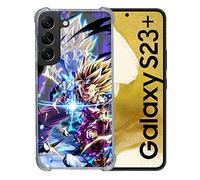 Cokitec Coque Renforcée en Verre Trempé pour Samsung Galaxy S23 Plus Manga Dragon Ball Sangohan Duo