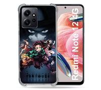 Cokitec Coque Renforcée en Verre Trempé pour Xiaomi Redmi Note 12 4G Manga Demon Slayer Noir