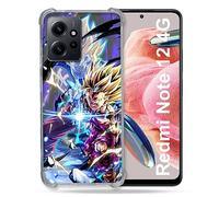 Cokitec Coque Renforcée en Verre Trempé pour Xiaomi Redmi Note 12 4G Manga Dragon Ball Sangohan Duo