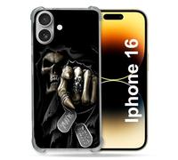 Cokitec Coque Renforcée pour Apple Iphone 16 Tete de Mort Your Next