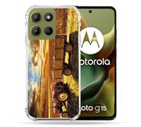 Cokitec Coque Renforcée pour Motorola G15 Agriculture Tracteur Color