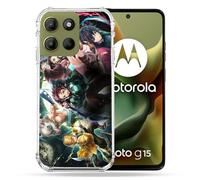 Cokitec Coque Renforcée pour Motorola G15 Manga Demon Slayer Groupe