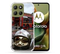 Cokitec Coque Renforcée pour Motorola G15 Pompier Casque Camion