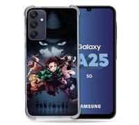 Cokitec Coque Renforcée pour Samsung Galaxy A25 5G Manga Demon Slayer Noir