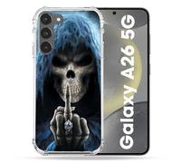 Cokitec Coque renforcée pour Samsung Galaxy A26 5G Tete de Mort Doigt
