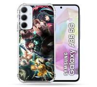 Cokitec Coque Renforcée pour Samsung Galaxy A35 5G Manga Demon Slayer Groupe