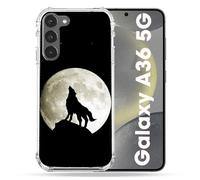 Cokitec Coque Renforcée pour Samsung Galaxy A36 5G Animal Loup Noir