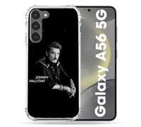 Cokitec Coque Renforcée pour Samsung Galaxy A56 5G Musique Johnny Hallyday Noir