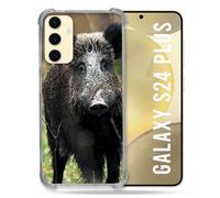 Cokitec Coque Renforcée pour Samsung Galaxy S24 Plus Chasse Sanglier Bois