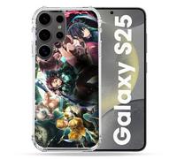 Cokitec Coque Renforcée pour Samsung Galaxy S25 Manga Demon Slayer Groupe