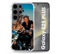 Cokitec Coque Renforcée pour Samsung Galaxy S25 Plus Musique Johnny Hallyday Moto
