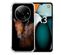 Cokitec Coque Renforcée pour Xiaomi Redmi A3 Animal Cheval Marron