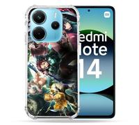 Cokitec Coque Renforcée pour Xiaomi Redmi Note 14 4G Manga Demon Slayer Groupe